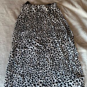 Motel Rocks Black and White Spotted Maxi Skirt